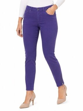 Chico’s So Slimming Purple Ankle Zip Skinny Jeans Size 0.5 US 10